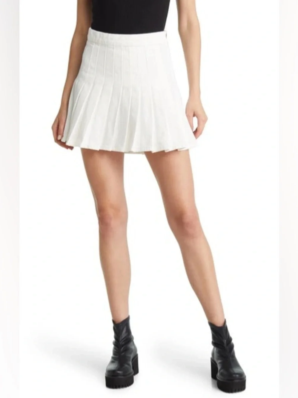 Frame Women's Pleated Denim Tennis Skirt size 27